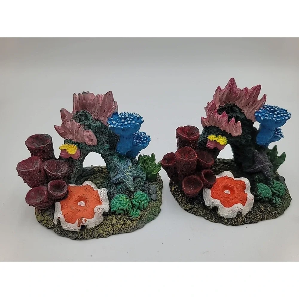 5pc Fake Coral Aquarium Decoration Lot‎ Anemone Cave Colorful READ